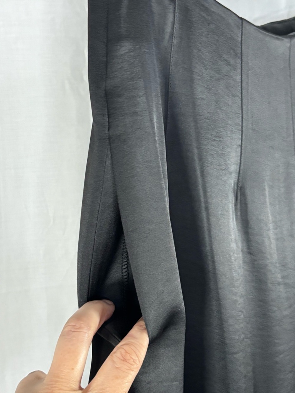 NWT KALLMEYER Madelynn Classic Black Satin Wide Leg Trousers Size 10 - Picture 4 of 10
